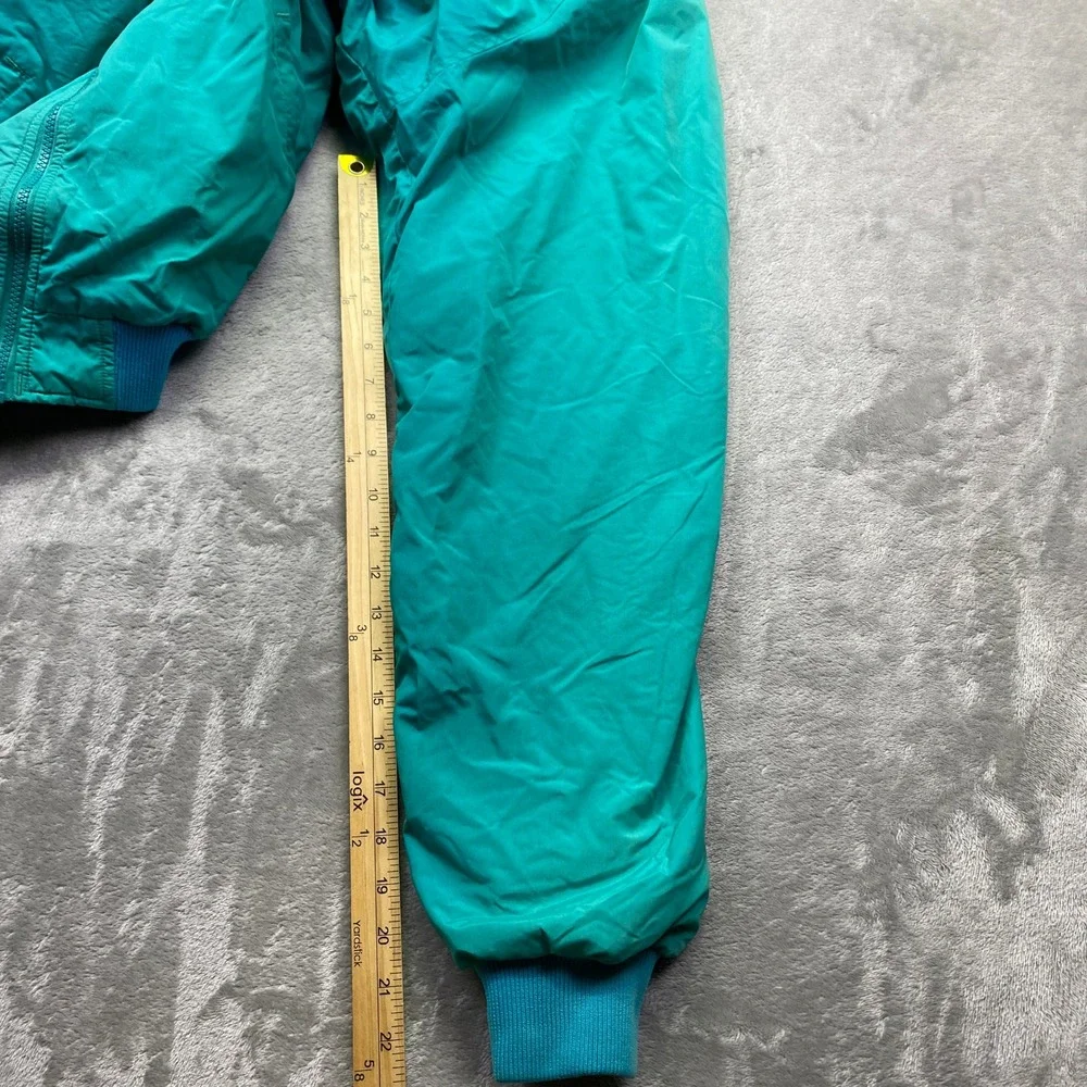 Vintage Columbia Sportswear Teal Green Windbreaker Jacket Mens Large Tall Radial